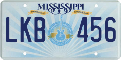 MS license plate LKB456