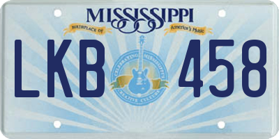 MS license plate LKB458