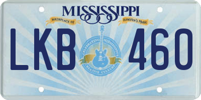 MS license plate LKB460