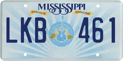MS license plate LKB461