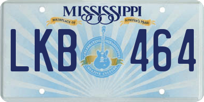 MS license plate LKB464