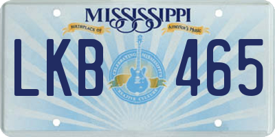 MS license plate LKB465