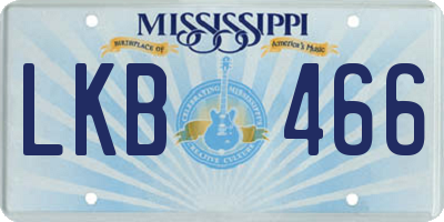 MS license plate LKB466
