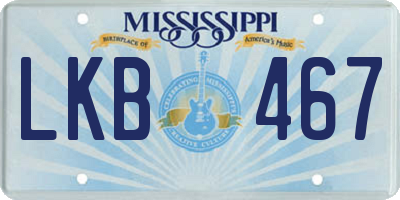 MS license plate LKB467