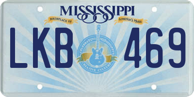 MS license plate LKB469