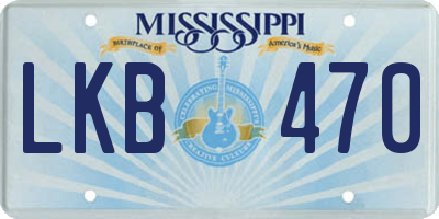MS license plate LKB470