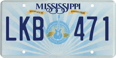 MS license plate LKB471