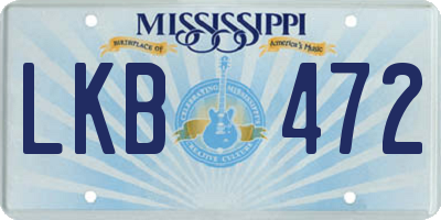 MS license plate LKB472