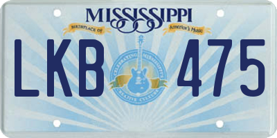 MS license plate LKB475