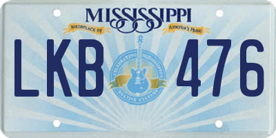 MS license plate LKB476