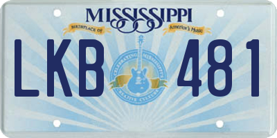 MS license plate LKB481
