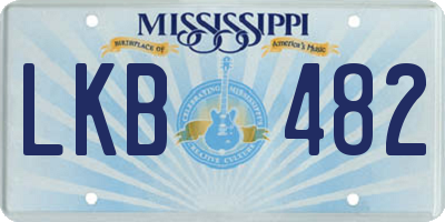 MS license plate LKB482