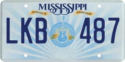 MS license plate LKB487