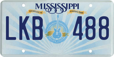 MS license plate LKB488