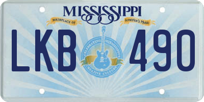 MS license plate LKB490
