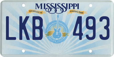MS license plate LKB493