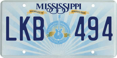 MS license plate LKB494