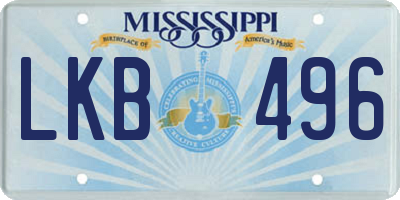 MS license plate LKB496
