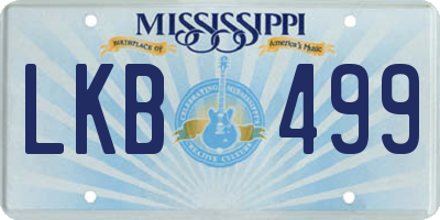 MS license plate LKB499