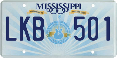 MS license plate LKB501