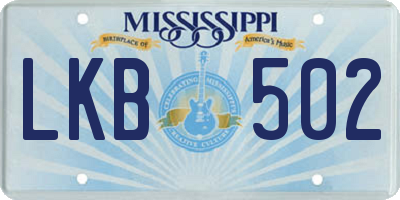 MS license plate LKB502