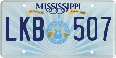 MS license plate LKB507