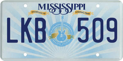 MS license plate LKB509