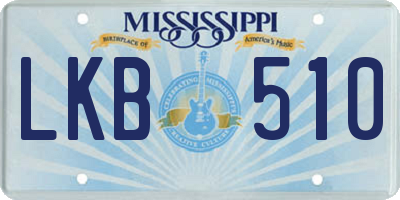 MS license plate LKB510