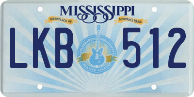 MS license plate LKB512