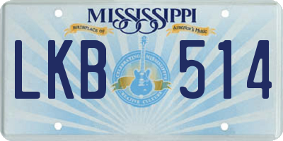 MS license plate LKB514
