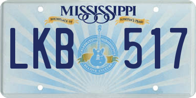 MS license plate LKB517