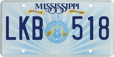 MS license plate LKB518