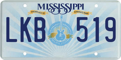 MS license plate LKB519