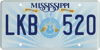MS license plate LKB520
