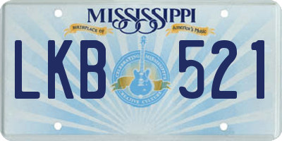 MS license plate LKB521