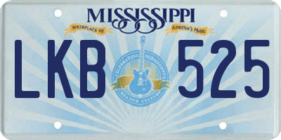 MS license plate LKB525