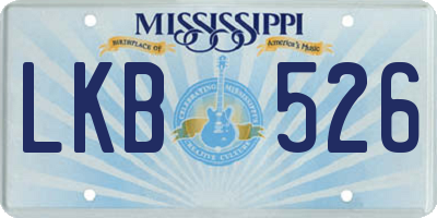 MS license plate LKB526