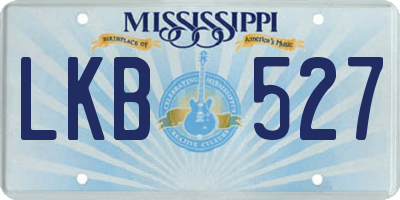 MS license plate LKB527