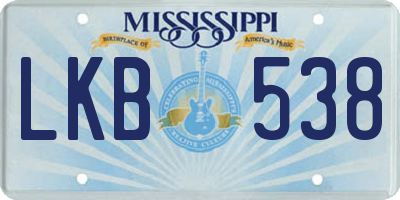 MS license plate LKB538
