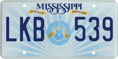 MS license plate LKB539