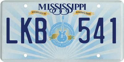 MS license plate LKB541
