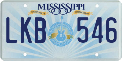 MS license plate LKB546