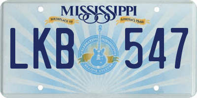 MS license plate LKB547