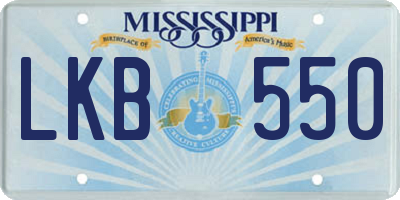 MS license plate LKB550