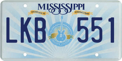 MS license plate LKB551