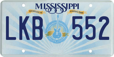 MS license plate LKB552