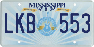 MS license plate LKB553