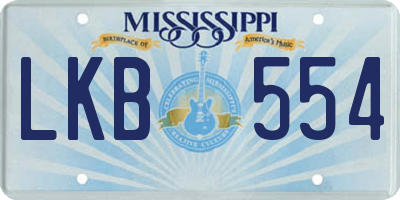 MS license plate LKB554