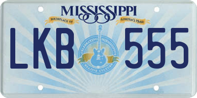 MS license plate LKB555