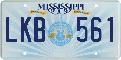 MS license plate LKB561